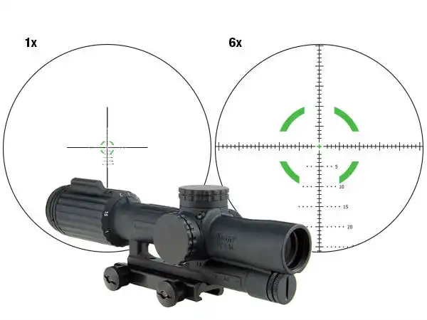 VCOG® 1-6x24; Segmented Circle/Crosshair MIL Govt. Reticle w/ Thumb Screw Mt.